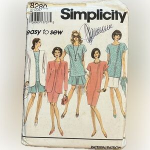 🍄Vintage New Simplicity 8280 Skirt Short Dress Jacket Uncut Pattern Sew 6 - 12